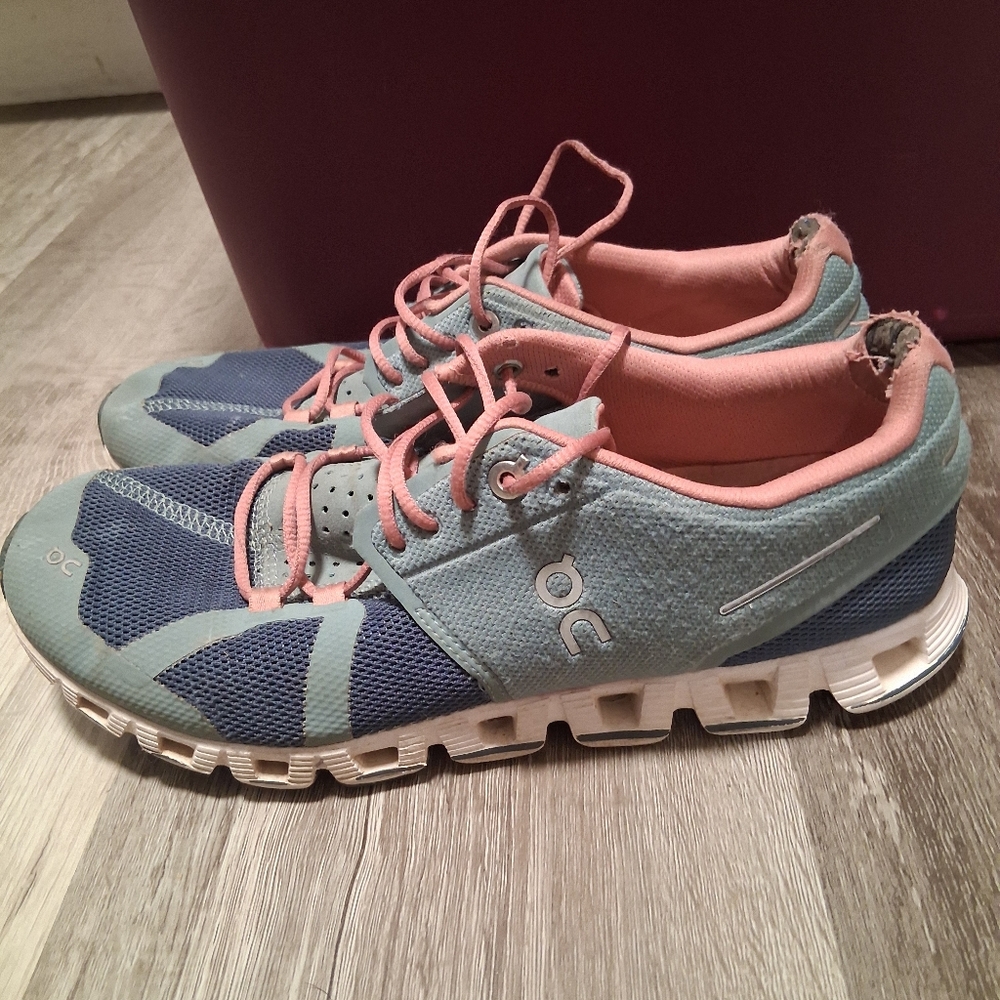 On Running Women's Blue and Pink Running Shoes